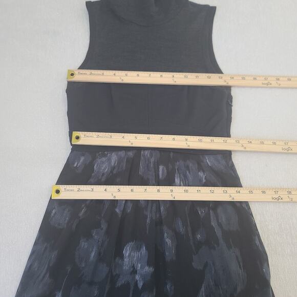 Theory Women's sleeveless turtleneck floral dress sheer black Size 0 Office Goth - Picture 5 of 10